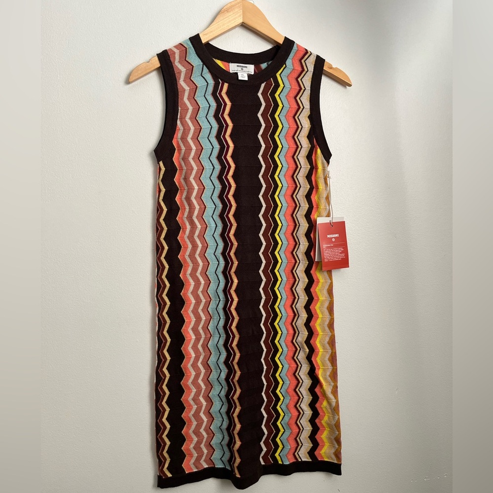Missoni Multicolor Zigzag Knit Sleeveless Dress - Picture 2 of 10